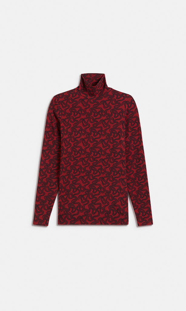 Jasmine Rollneck Red/Navy