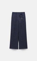 Jermyn Pleat Pinstripe Pant Navy