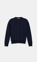 Oban Wool Cash Crew Cardi Navy