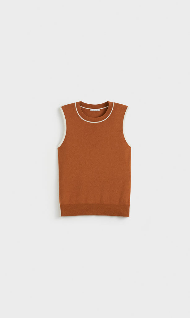 Vera Sleeveless Burnt Orange/Ivory