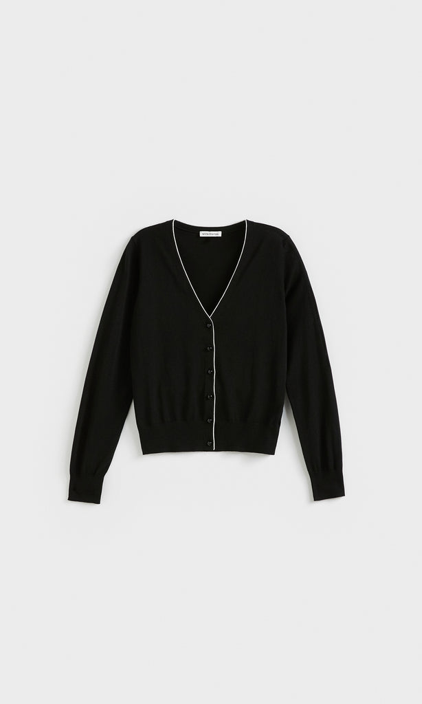 Vera Cardigan Black/Ivory