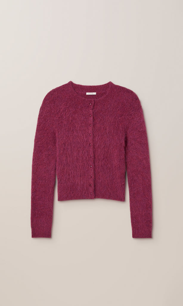 Isla Alpaca Cardigan Berry