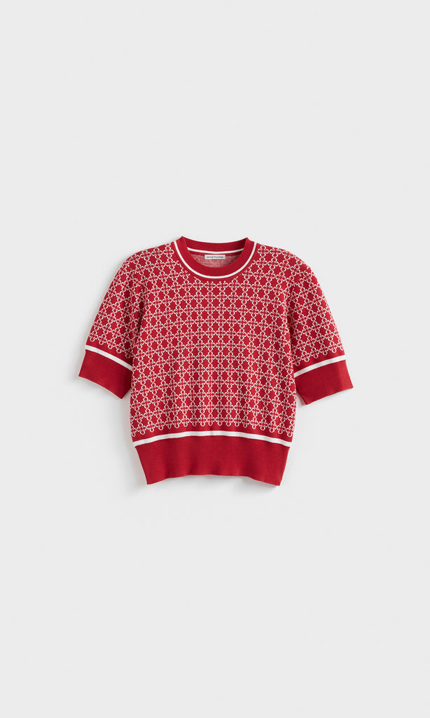 Rousse SS Crew Poppy/Ivory R