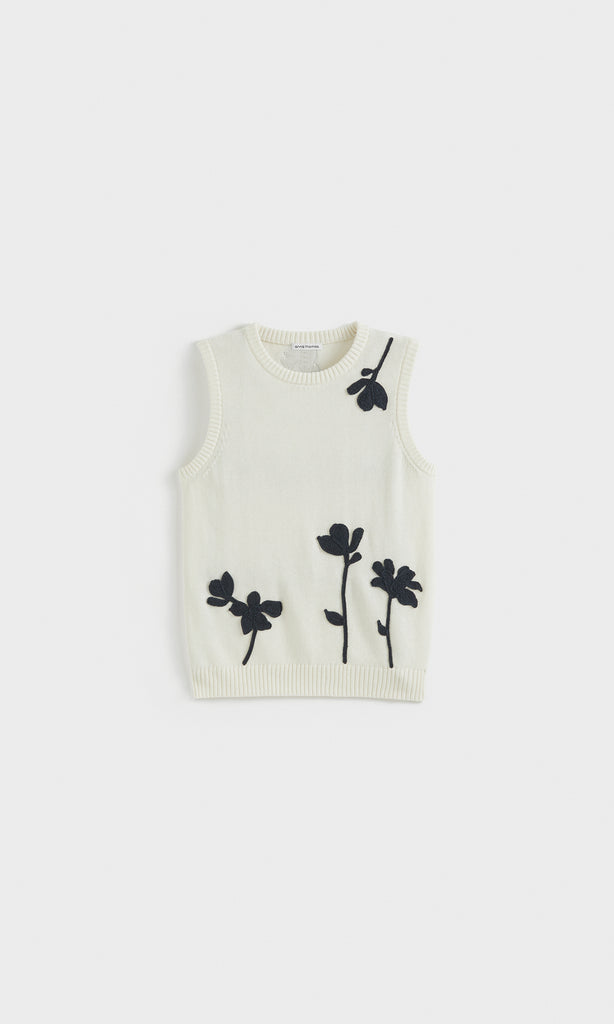 Salina Tank Ivory/Denim Flower