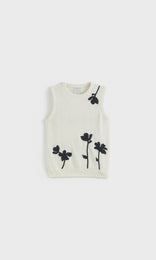 Salina Tank Ivory/Denim Flower