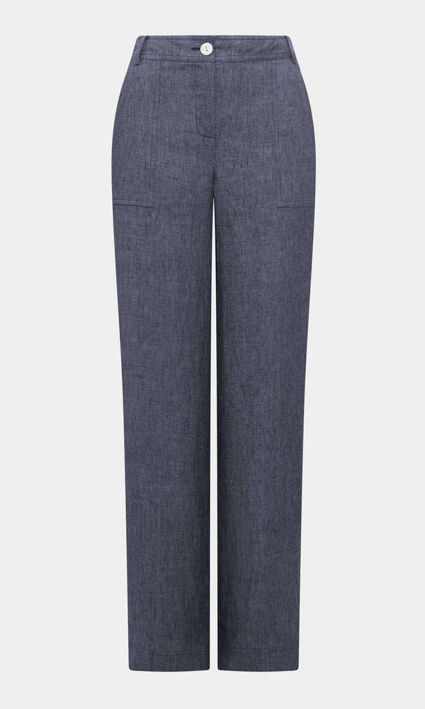 Marcella Wide Leg Pant Dark Blue