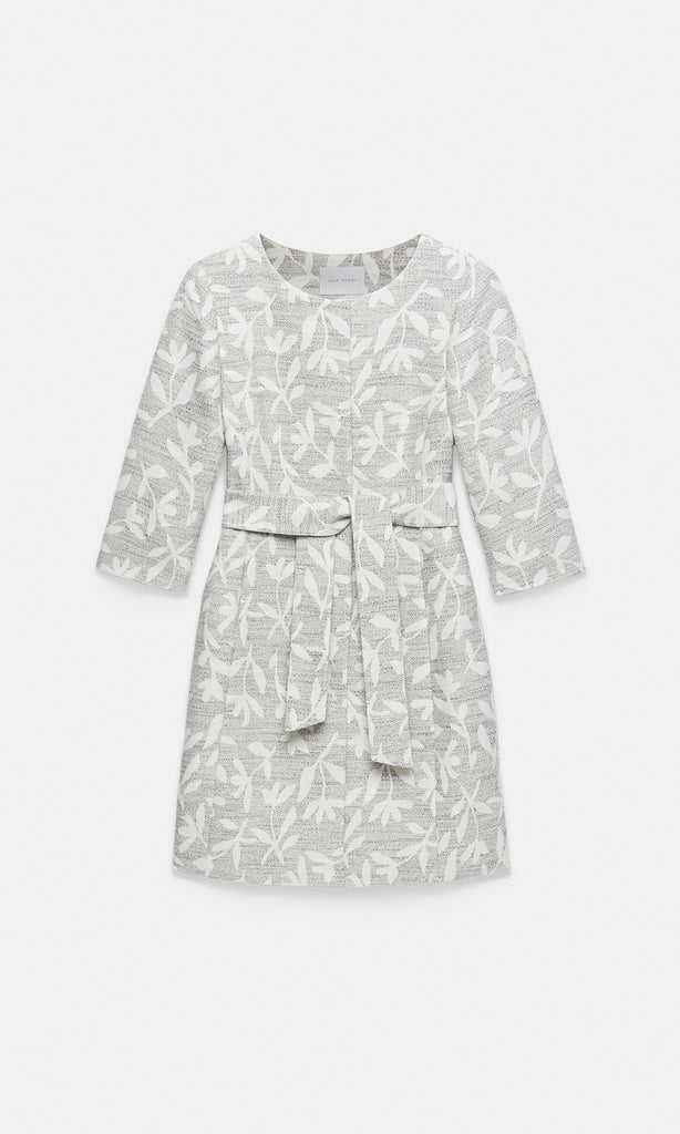 Marmi Collarless Coat Ivory/Blk
