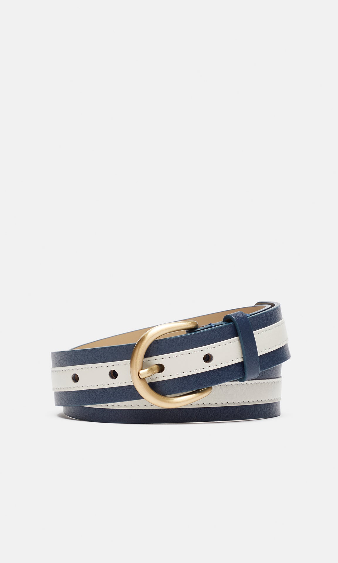 Barbera Leather Belt 30mm Nocturne/Off-white