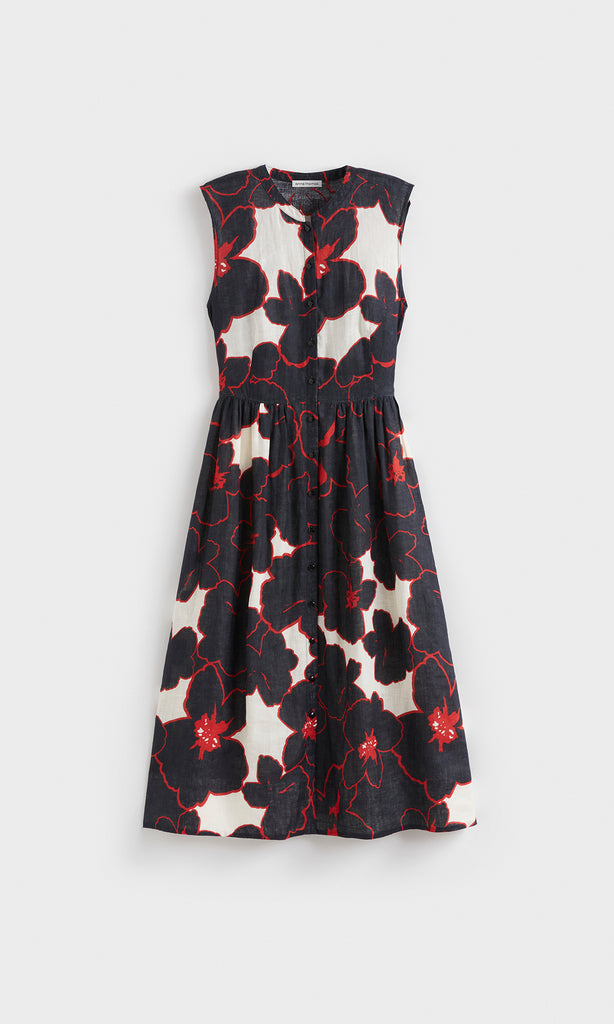 Lahaina Button thru Dress Poppy