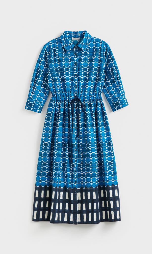 Modena Button Front Dress Indigo