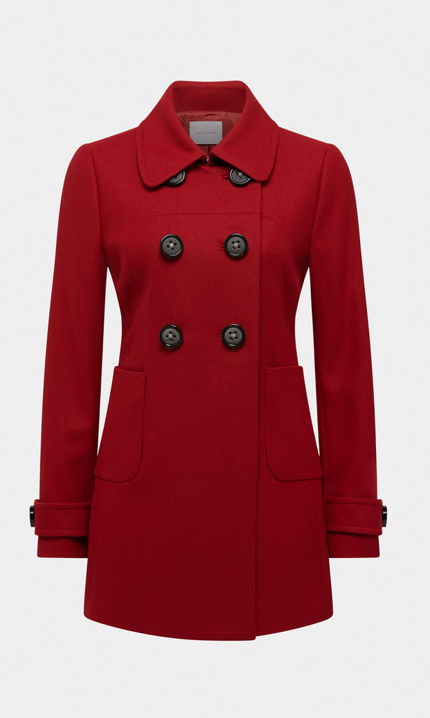 Clifton Double Breasted Coat Red