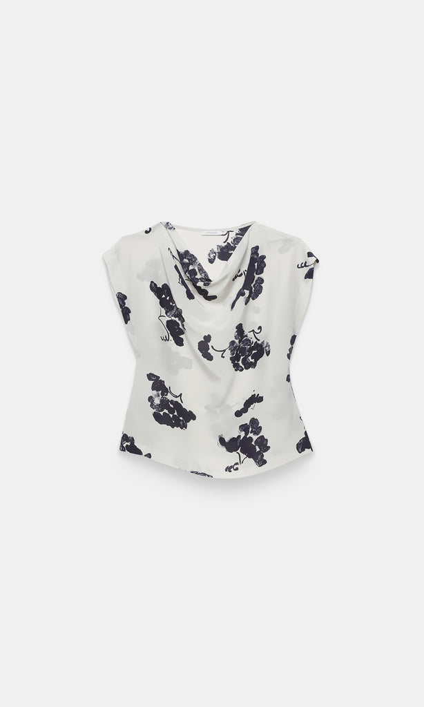 Salina Cowl Neck Top Navy/Chalk