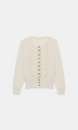 Selene Ruffle Cardigan Ivory