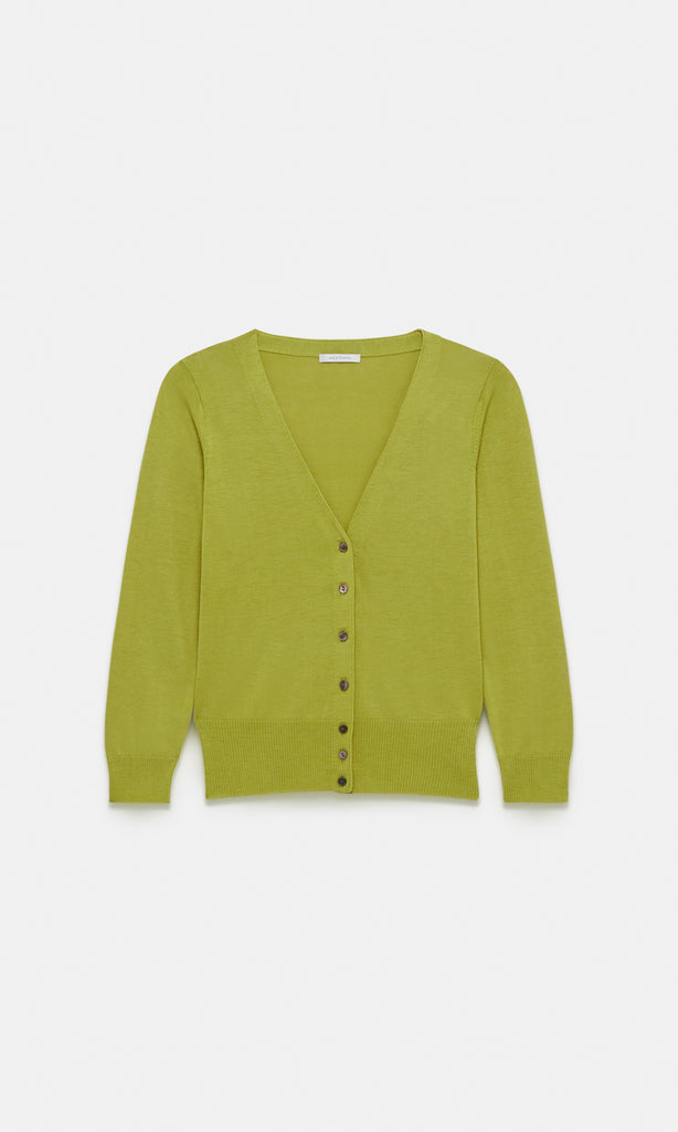 Selene V-Neck Cardigan Pear