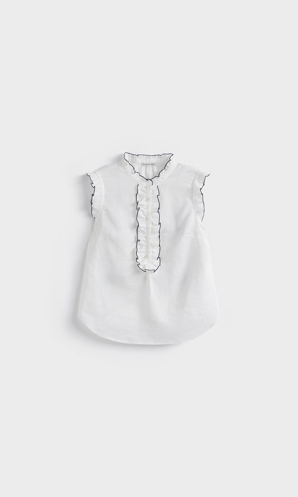 Aria Ruffle Top White
