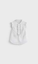 Aria Ruffle Top White