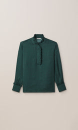 Freya Ruffle Shirt Green