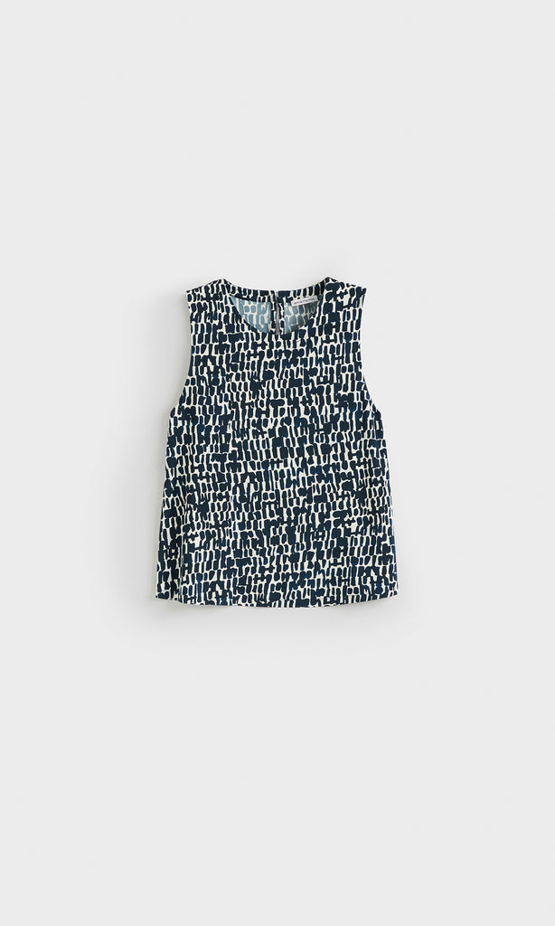 Sheena S/less Top Navy
