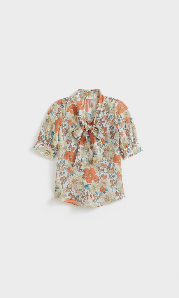 Holly Tie Blouse Apricot