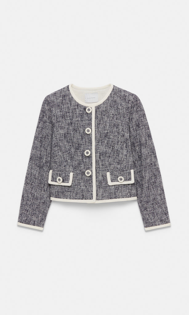 Tivoli Collarless Jacket Navy/Ivory