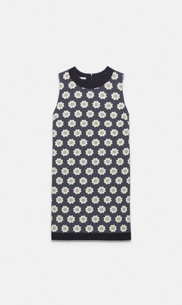 Tuileries Shift Dress Navy/Creme