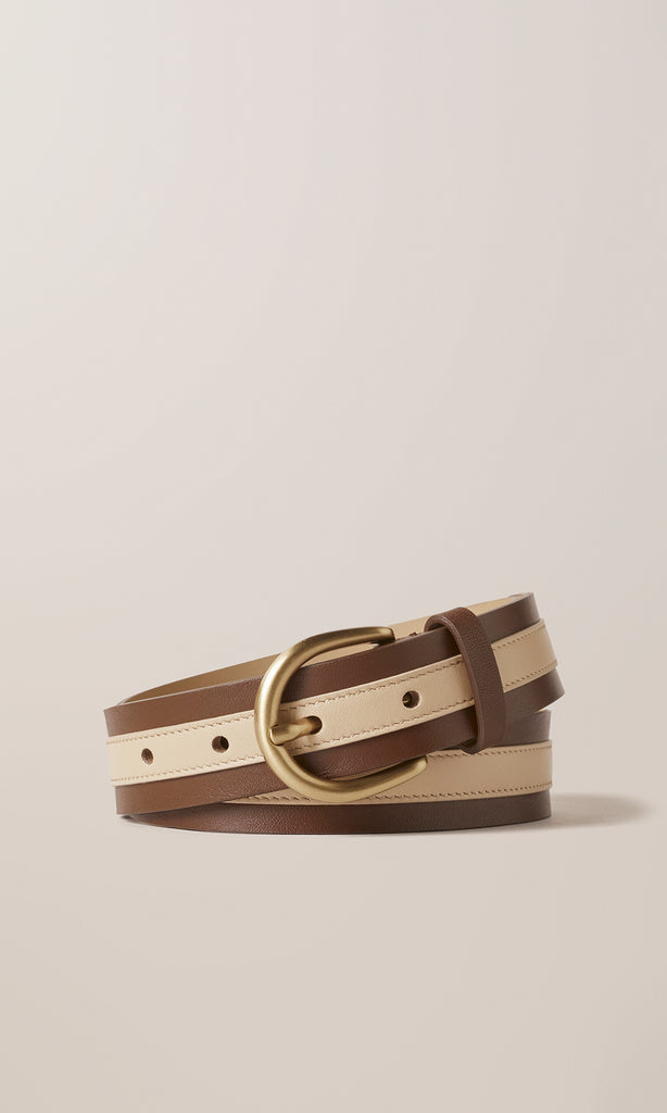 Two tone Leather Belt 30mm Date/Oyster