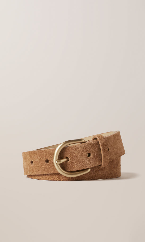 Suede Belt 30mm Cognac