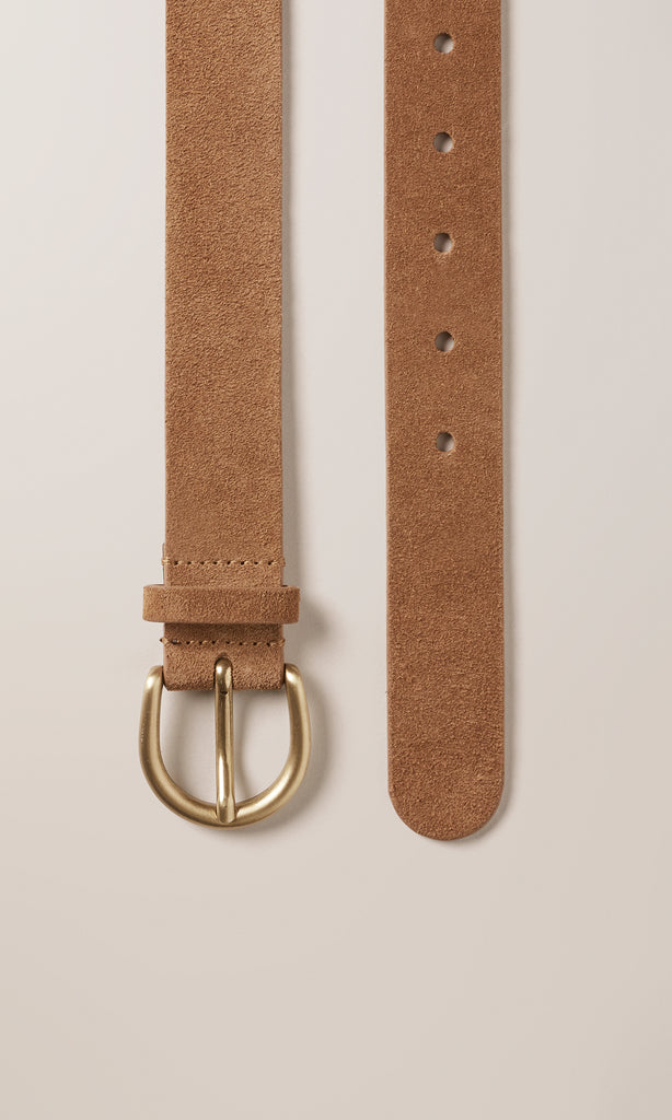 Suede Belt 30mm Cognac