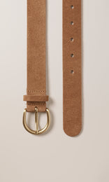Suede Belt 30mm Cognac