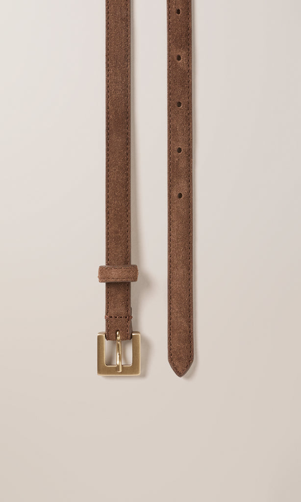 Suede Belt 15mm Chocolate