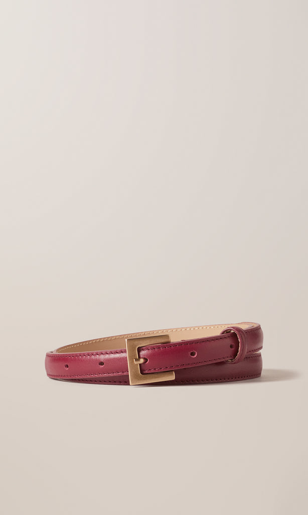 Leather Belt 15mm Cremisi