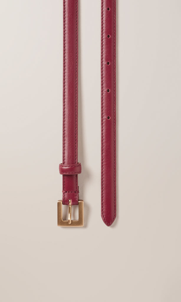 Leather Belt 15mm Cremisi