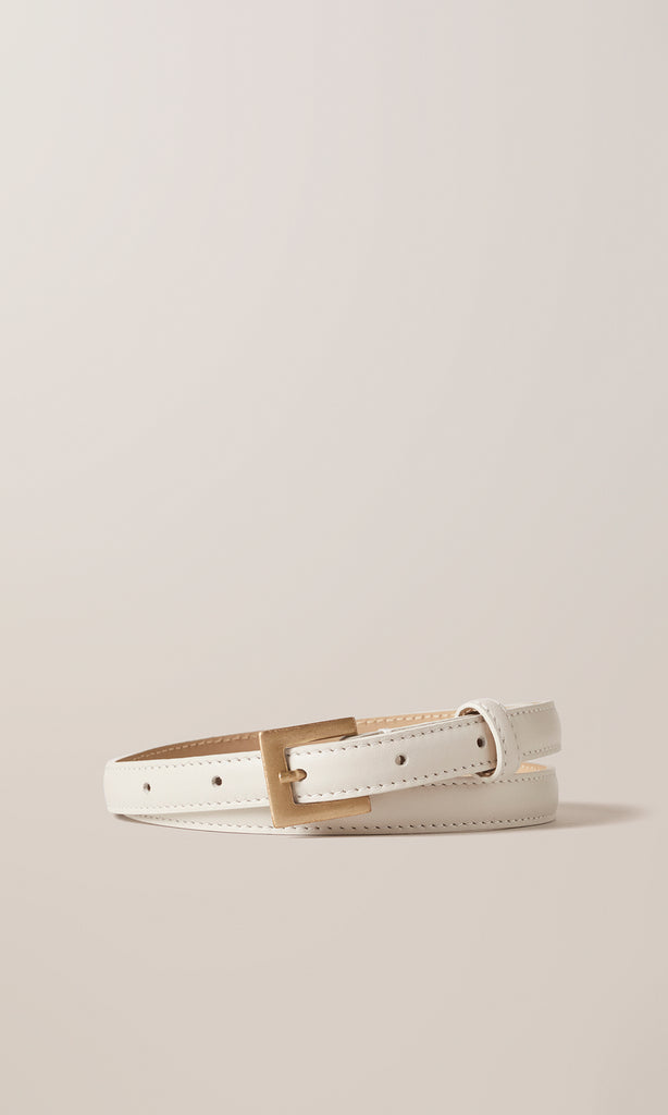 Leather Belt 15mm Off White