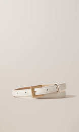 Leather Belt 15mm Off White