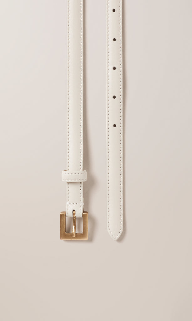 Leather Belt 15mm Off White