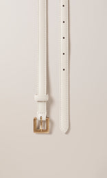 Leather Belt 15mm Off White
