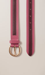 Two tone Leather Belt 30mm Punch/Wine