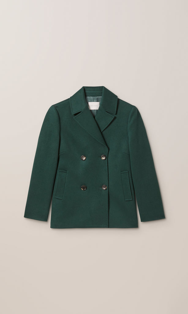 Kelly Dble Breasted Coat Emerald
