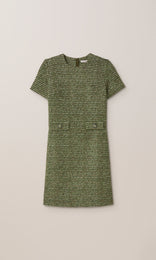 Blair Tweed Dress Evergreen
