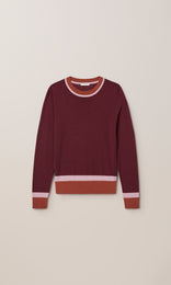 Exeter LS Merino Crew Bordeaux