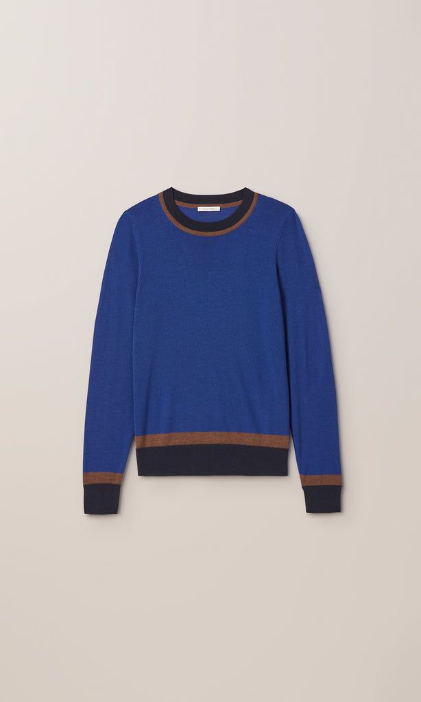 Exeter LS Merino Crew Cobalt