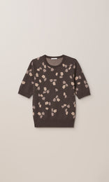 Fisher Floral Jacquard Crew Chocolate