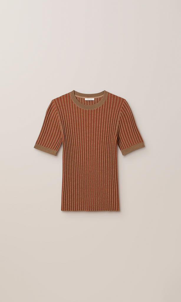 Exeter SS Ribbed Merino Crew Siena