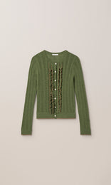 Exeter LS Ruffle Top Moss