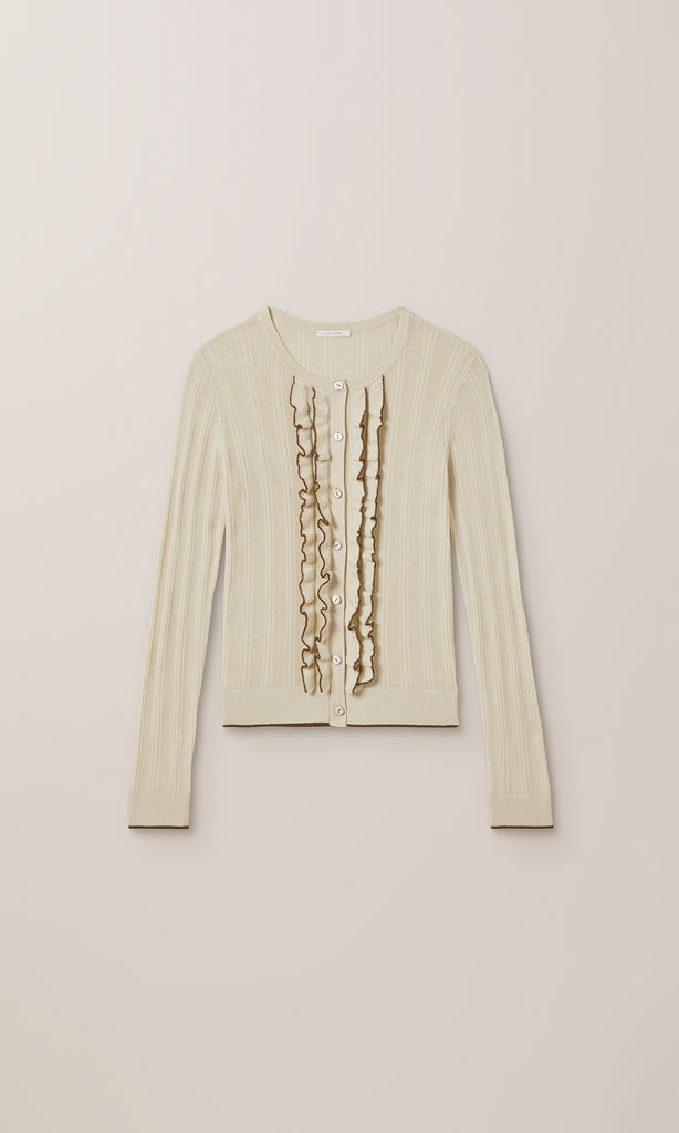 Exeter LS Ruffle Top Putty