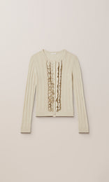 Exeter LS Ruffle Top Putty