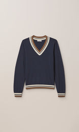 Kirkcaldy Vee Knit Navy