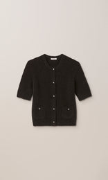Orla Alpaca Crew Cardigan Black