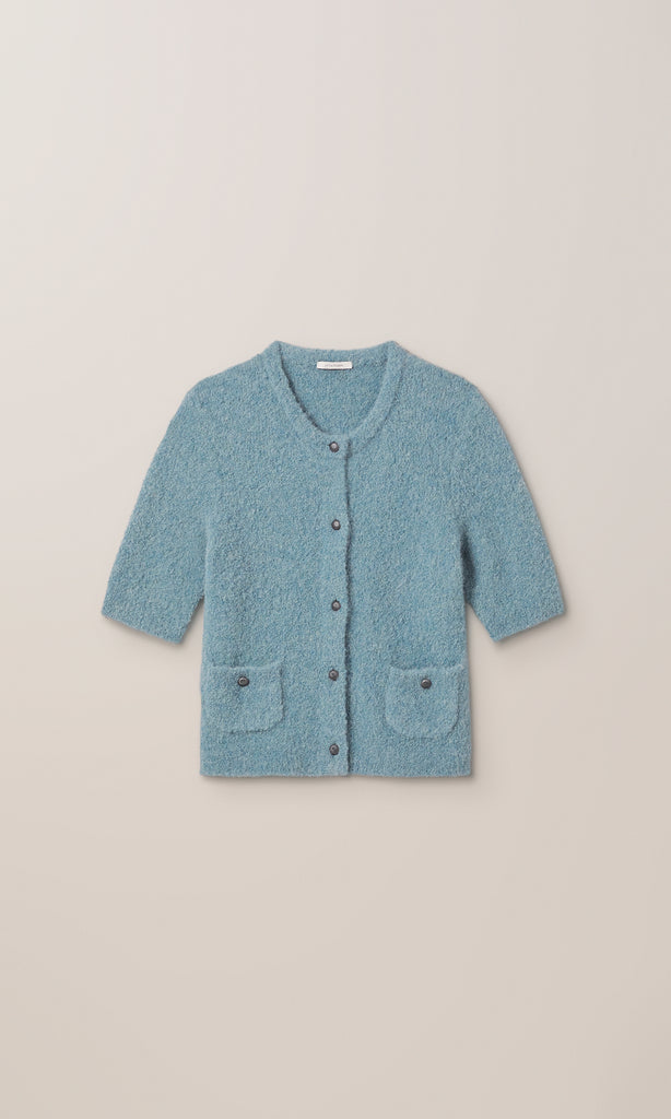 Orla Alpaca Crew Cardigan Teal