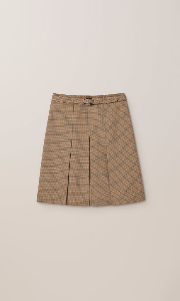 Spencer Pleat Skirt Nutmeg